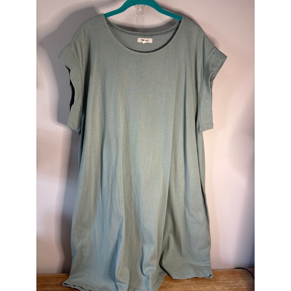 Madewell Northside Vintage Tee Sage Green Cotton Cap Sleeve T-Shirt 2X NE950‎
